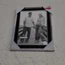 Malden International Designs Black Sleek With Silver Inside Border Picture Frame, 5x7, Black