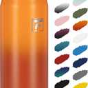 Fanhaw 24 oz Insulated Stainless Steel Water Bottle with Anti-Dust Chug Lid, Leakproof Vacuum Metal Bottle for Kids, Women & Men (Yellow Orange)