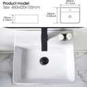 18.1 x 16.5 inch Modern White Rectangle Wall Mounted Bathroom Sink, Mini Floating Bathroom Vessel Sinks, Small Porcelain Corner Wall Mount Sink for Rvs, Restroom, Toilet, 18.1 x 16.5 x 6.1 inches