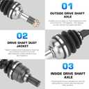 Rear Left/Right CV Axle Shaft for Yamaha Grizzly 550 2009-2014/ Grizzly 700 2007-2013, for Kodiak 450 2018-2021, Replace for 28P-2510F-04-00 28P-2518E-10-00 2530V-01-00, 1 Rear Axle