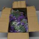 HyeFlora Artificial Faux Hanging Flowers Plants Basket for Outdoor Outside Porch Decoration, UV Resistant Fake Silk Purple Morning Glory Trailing Vines Realistic for Summer Home Balcony Yard Patio