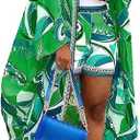 QegarTop Kimono Shorts Set for Women 1Piece Summer Vacation Outfits Flowy Beach Cover up Duster,size XL