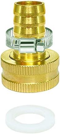 AOPANDA Garden hose Adapder, 3/4'' to 1/4'' ID Hose Adapter, Convert 3/4" Female Hose Thread Bib to 1/4" ID Tubing, 1 Brass Adapter with 2 Washers