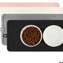 Waterproof Pet Placemat,Feeding Mats,Non Slipping Cat Food Mats,Cat Food Mats for Floor with Lip,Dog Food Mat-Beige