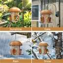 LONA Bird Feeders for Outdoors Hanging  3 Separate Compartments, 3 Feeding Ports, Weatherproof Dome & 3 Ways to Hang, Large Capacity for Cardinals/Finches (Brown (Normal)