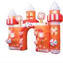 14FT Santa Inflatables Outdoor Decorations Gingerbread House Archway Christmas Giant Man Blow Up Yard Decor for Garden Lawn Outdoors