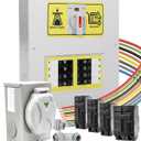 50 Amp Generator Transfer Switch Kit with Automatic Power Change Mode, NEMA 3R 50 Amp Transfer Switch with Multiple 50A, 30A, 20A, 15A Circuit Breakers, 10-16 Circuit, with SS2-50P Power Inlet Box