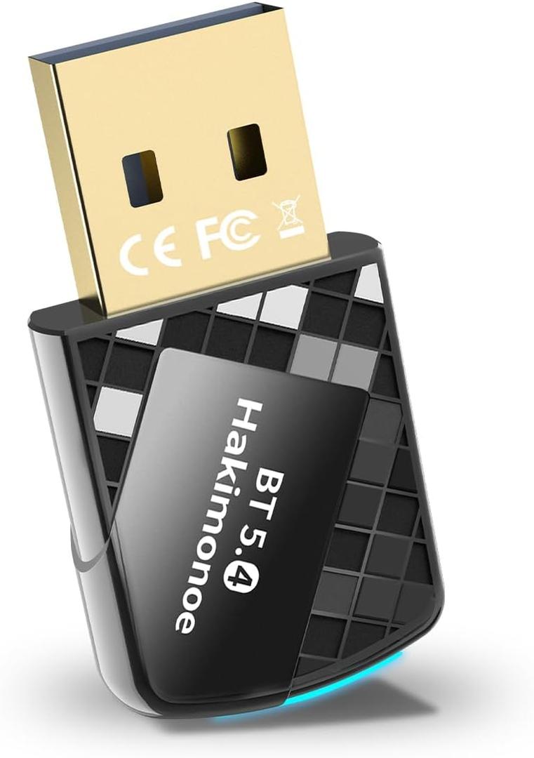 USB Bluetooth 5.4 Adapter Dongle for PC, Plug n Play for Laptop Desktop Windows 11 10 8.1, Wireless Multiple Connection Bluetooth Headphone Headset Speaker Keyboard Mouse Printer Controller