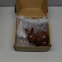 Zesua Easter Decorations - Set of 2 Ceramic Easter Bunny Figurines, Modern Easter Decorations for Home, Elegant Bunny Table Centerpiece Decor for Mantel, Shelf, Spring Home Decor