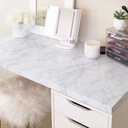 practicalWs Marble Wallpaper Granite White and Gray Wall Paper Roll 35.4" x 118" Kitchen Countertops Cabinet Furniture is Renovated Thick Vinyl Easy to Remove Without Leaving Glue Upgrade