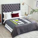 ONE TO PROMISE Softball Blanket, Softball Gifts for Girls, Love Softballs Blankets Gift for Girls, Soft Plush Gray Yellow White Throw Blanket for Christmas Birthday Decor 40" x 50"