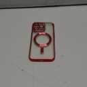 Hython Magnetic Clear for iPhone 13 Pro Case with Camera Lens Protector [Compatible with MagSafe] Luxury Plating Edge Slim Soft TPU Cover Protective Phone Case for iPhone 13 Pro 6.1", Red