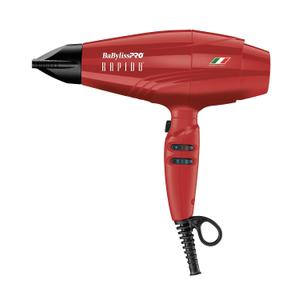 BaBylissPRO Nano Titanium Italian Rapido Hair Dryer - Professional, Lightweight 2000 Watt Blow Dryer (Red)