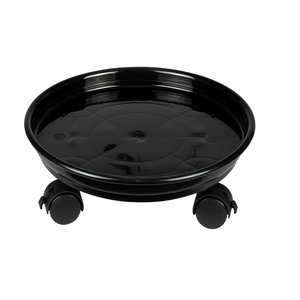 1 Pack Plant Caddy with Wheels 9 Inch Planter Tray Small Flower Pot Mover Plant Pot Rolling Casters Plant Saucer Tray with Locking for Indoor & Outdoor, Plastic Rolling Plant Stand with Casters