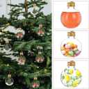 Veemoon Christmas Drink Balls, 250ml Clear Ornament Balls 10pcs Fillable Booze Ball Christmas Tree Ornament Water Bottle Bulb Juice Bottle Xmas Hanging Pendant Ball for Holiday Favor Golden