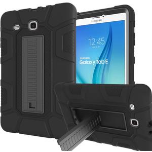 Case for Samsung Galaxy Tab E 9.6, Three Layer Hybrid Rugged Heavy Duty Shockproof Anti-Slip Case Full Body Protection Cover for Tab E Nook 9.6 inch(SM-T560) Black