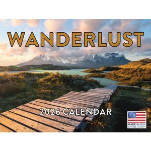 Wanderlust Calendar 2026 Beautiful Landscape Monthly Wall Calender 12 Month | American Made In The USA