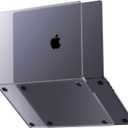 for MacBook Air 15 inch Case M4 2025 2024 2023 M3 M2 [100% Match Official Color] [Ultra Thin Armor] Hard Shell Laptop Cover - Space Gray Clear