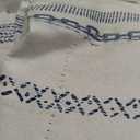 jinchan 100% Blackout Curtains 90 Inches Long for Bedroom, Boho Insulated Curtains Blue Printed on Beige Geometric Drapes Back Tab Rod Pocket Room Darkening Retro Farmhouse Pattern 2 Panels