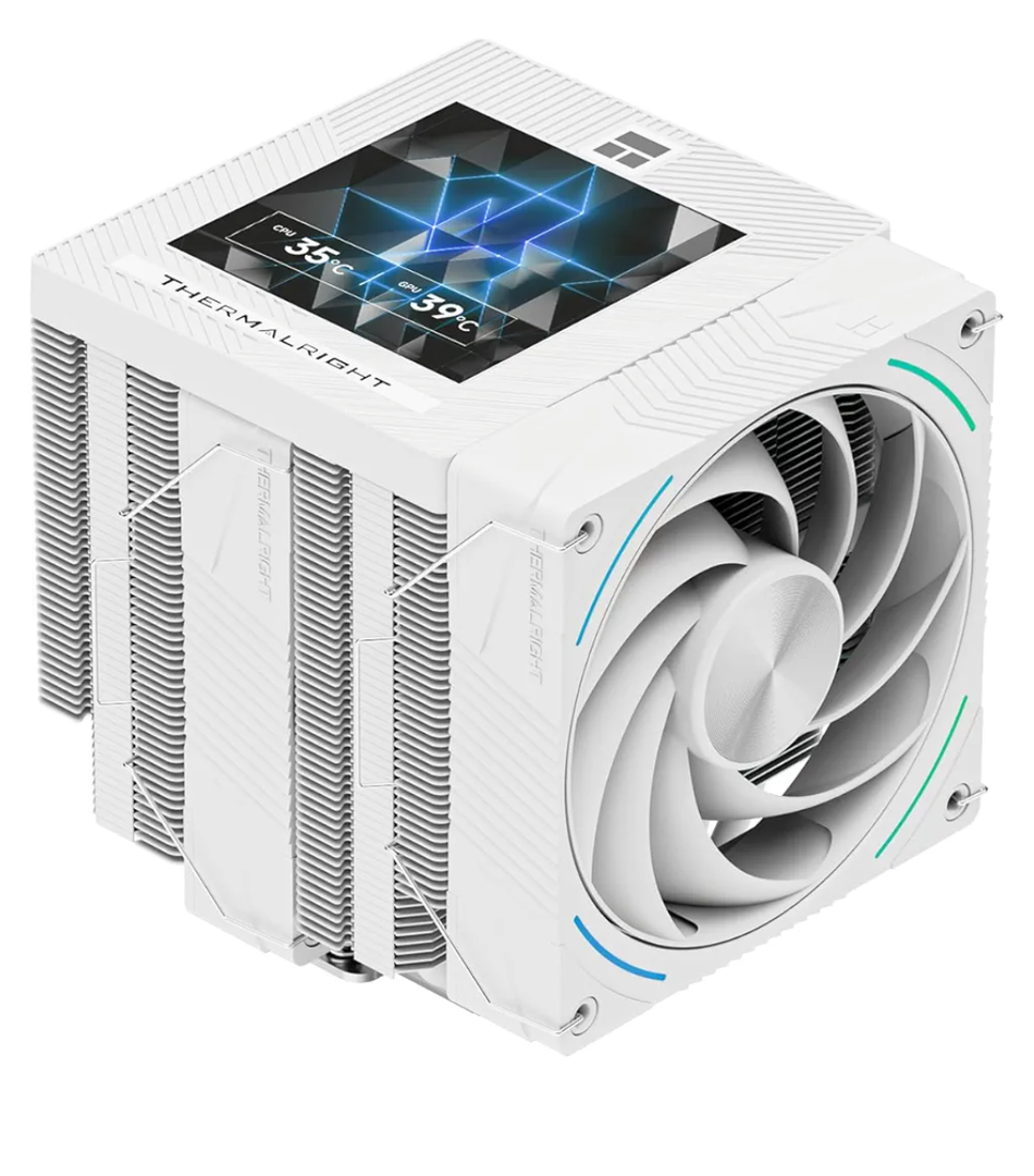 Thermalright Phantom Spirit 120 Vision Snow CPU Air Cooler, Twin Tower Radiator 2150RPM Speed,480x480 Resolving Power IPS Screen with 3.95in,Computer Cooler for Intel lga1851/1700/115x,AM4/AM5