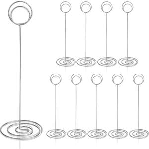 Table Number Holders 10Pcs - 8.75 inch Place Card Holder Tall Table Number Stands for Wedding Party Graduation Reception Restaurant Home Centerpiece Decorations Office Memo (Silver)