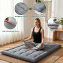 Japanese Floor Futon Mattress Twin Foldable Roll Up Sleep Pad for Guest