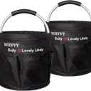 2-Pack Cleaning Caddy - 4.5 Gallon Foldable Organizer with Reinforced Handles, Waterproof Oxford Fabric for Home, Car, Grocery & Utility Use