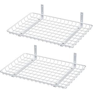 Ultrawall Wall Mounted Storage Shelf, Garage Shelves 24x12 Inch, Metal Shelf Rack, Heavy-Duty Wall Organizer for Closet, Kitchen, Laundry Room 2 Pack, White