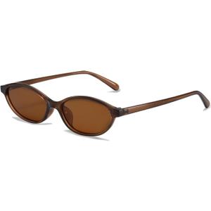 Retro Oval Sunglasses for Women fashions Lightweight Narrow Shades Womens Cute Small Cat Eye Sunglasses (1)