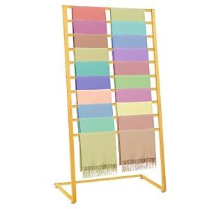 Kritkin Hijab Organizer, 10 Tier Metal Scarf Holder Organizer, Freestanding Scarf Shawl Display Stand Belt Holder for Boutique Display, Retail Store, Bedroom, Clothing Store
