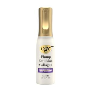 OGX Plump Emulsion + Collagen Conditioning Hair Mist, Volumizing Hair Spray with Marula Oil for 3x Plumper Hair* for up to 72 Hours Without the Weight, 450F Heat Protection, 6.5 fl. oz