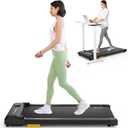 UREVO Smart Walking Pad, Standing Desk Treadmill with Double Shock Absorption, Quiet Operation, Workout APP with Track Insights and MIIT Mode, Plug and Play, Remote or APP Control for Home Office (Black)