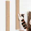 2-Pcs 34'' Wall Mounted Cat Scratcher for Large Cats, Tall Scratching Posts, Corner Cat Climbing Pole for Indoor Cats Climb Stretch Play, Wooden