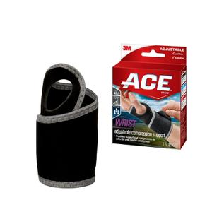 ACE Brand Adjustable Compression Wrist Support, Moderate Support for Weak, Sore or Injured Joints, Wrist Support Conforms to Wrist, One Size Fits Most (1 Count (Pack of 1))