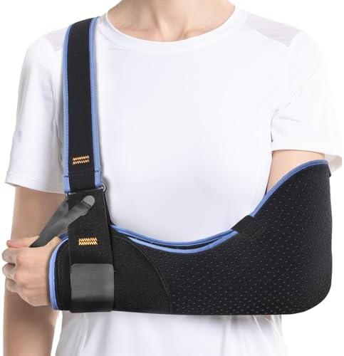 Velpeau Arm Sling Shoulder Immobilizer for Women and Men, fit Left or Right Arm - Rotator Cuff Support Brace - Medical Sling for Shoulder, Clavicle, Elbow Injury (Comfort type, Large: Bust 33.5″-41″)
