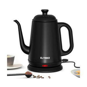 Gooseneck Electric Kettle, 1L Water Boiler, Pour Over Coffee & Tea, 1000W Fast Heating, Stainless Steel, Auto Shut-Off & Boil-Dry Protection, BPA-Free (Black)