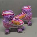 Girls Kids Adjustable Light Up Skates, 8 Light UP Wheels, Rainbow Roller Skates for Toddlers Beginner Kids (S 9C-12C) ) (Pink)