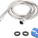 Shower Hose 96 Inches Stainless Steel Handheld Shower Head Hose Replacement with Brass Nut Long Fexible Shower Hose Extension (Silver)