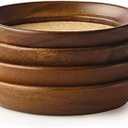 Kamenstein 4 Piece Set, Natural Acacia Wood and Cork Stackable Coasters, Set of 4