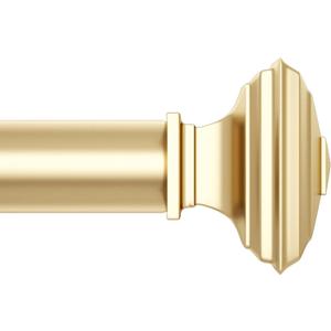 Gold Curtain Rod-EUPLAR 1 Inch Long Curtain Rod with Decorative Square Finials, 72-144 Inch Adjustable Window Curtain Rods for Living Room,Kitchen