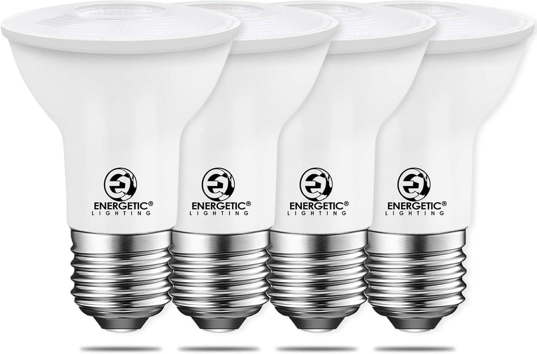 Energetic 4 Pack PAR20 LED Bulbs 50W Equivalent 5W Dimmable, 3000K Warm White 460 Lumen E26 Medium Base Indoor Outdoor Spot Light Bulb Flood Light Bulb