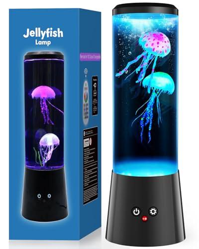 Bodami Jellyfish Lamp, 16 Color LED Fantasy Jellyfish Tank Table Light with Remote, Dual Power Supply, Eye-Friendly Ambient Lamp for Home Office Bedroom Decor, Perfect Holiday Gift for Adults & Kids