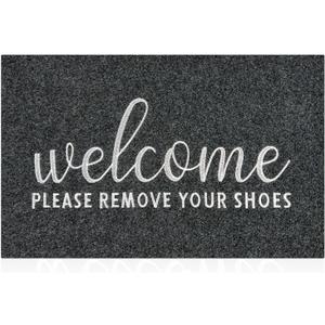 AAZZKANG Large Welcome Mats for Front Door 36"x24" Non Slip Shoes Doormat Easy to Clean Rubber Backing Entry Mat for High Traffic Areas Grey
