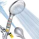 FASDUNT Shower Head with Handheld, High Pressure 8-Mode Filtered Shower Head with 80" Extra Long Stainless Steel Hose & Adjustable Bracket, Built-in Filter for Hard Water -Remove Chlorine, Chrome