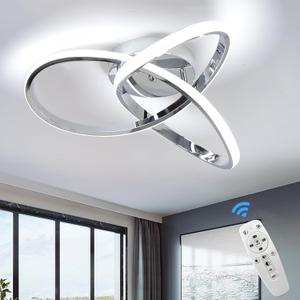 CANEOE Modern Ceiling Light Fixtures,42W Dimmable Flush Mount Led Ceiling Light with Remote Control, Creative Design Close to Ceiling Light for Bedroom Kitchen Living Dining Room Office, 38cm FlowerDimmable