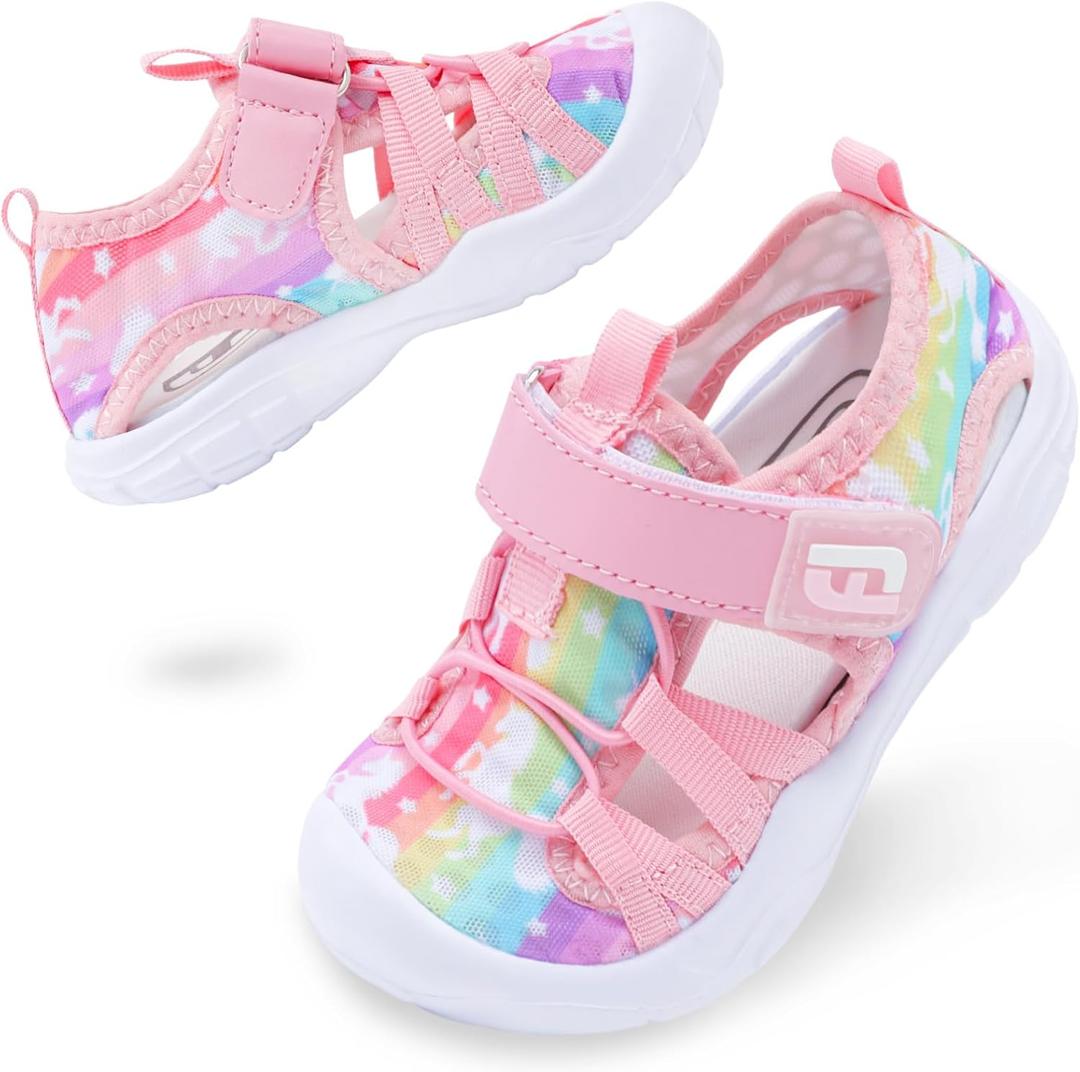 JOINFREE Toddler Boys Girls Water Shoes Breathable Qucik Dry Sport Beach Sandals Lightweight Barefoot Flexible (Colorful Horse)