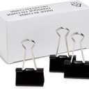 Amazon Basics Sturdy Binder Clips, Office Supplies, Medium 1.25 in, Document Organizing, Black, 96 Count (8 Pack of 12)
