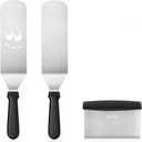 New Star Foodservice 1029161 Commercial-Grade 3-Piece Stainless Steel BBQ Spatula Set