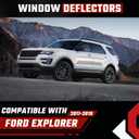 in-Channel Rain Guards Fit for Ford Explorer 2011-2019 Black Extra Durable Shatterproof Side Window Deflectors, Vent Window Visors, Wind Deflectors - 4 PCS