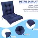 Indoor Outdoor Wicker Chair Cushions with Ties Non Slip Waterproof Outdoor Patio Chair Cushion Set 41.7"*20.8"*3.5" for Garden Porch Decoration